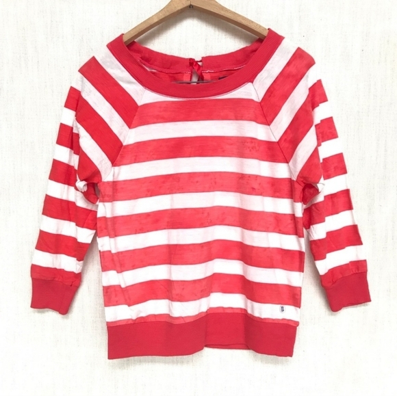 AEO American Eagle red white large stripe with tie back closure size XS - Picture 1 of 5
